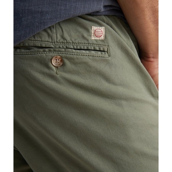 Marine Layer Mens Saturday Slim Fit Pants Olive Green Elastic Waist Large - Picture 3 of 15